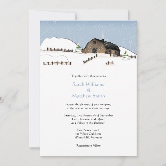 Invitations de mariage de l'aube dans le paysage (Devant)