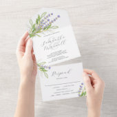 Invitations de mariage de lavande avec RSVP (Déchirure)
