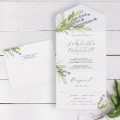 Invitations de mariage de lavande avec RSVP