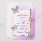 Invitations de mariage de lavande et de papillon d (Devant)