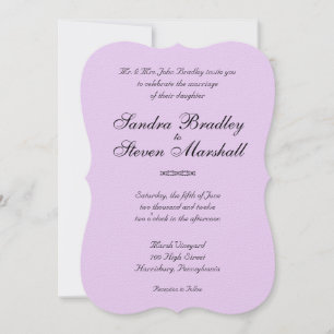 Invitations de mariage de lavande simple