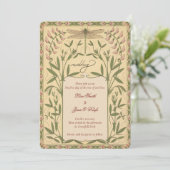 Invitations de mariage de libellules vintage Nouve (Debout devant)