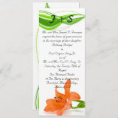 Invitations de mariage de Lily orange (Devant / Derrière)
