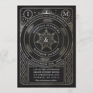 Invitations de mariage de l'Union céleste (or)