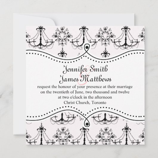 Invitations de mariage de lustre (Dos)