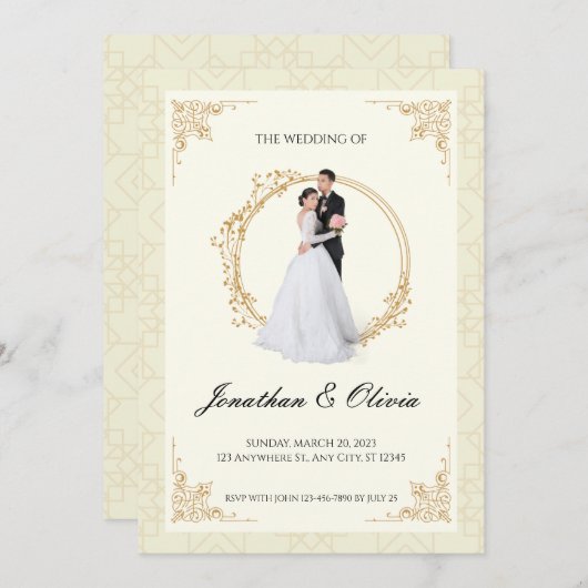 invitations de mariage de luxe (Devant / Derrière)