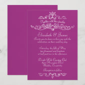 Invitations de mariage de luxe à Fuchsia (Devant / Derrière)