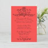 Invitations De Mariage De Luxe Simple En Rouge Et  (Debout devant)