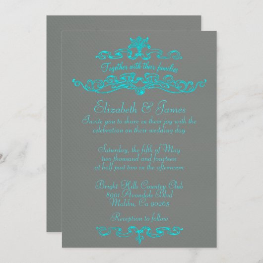 Invitations de mariage de luxe uniques (Devant / Derrière)