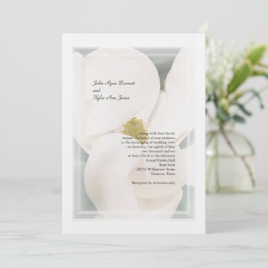 Invitations de mariage de magnolia du sud (Debout devant)