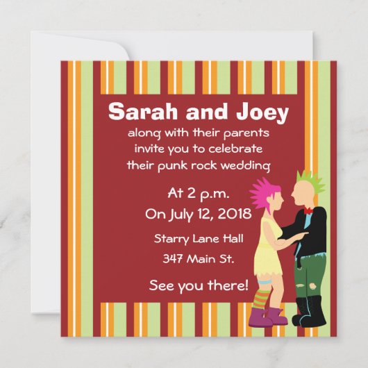 Invitations de mariage de mariée et de mariée de p (Devant)