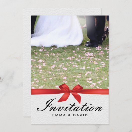 Invitations de mariage de mariée et de mariée roug (Devant / Derrière)