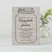 Invitations de mariage de Mason Jar blanc noir (Debout devant)