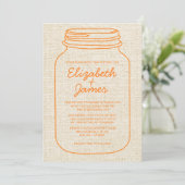 Invitations de mariage de Mason Jar Burlap (Debout devant)