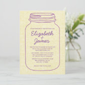 Invitations de mariage de Mason Jar Rustic en or v (Debout devant)