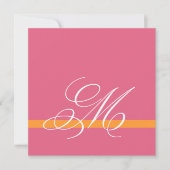 Invitations de mariage de Monogramme Swirl rose (Devant)