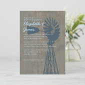 Invitations de mariage de moulin à vent de pays (Debout devant)