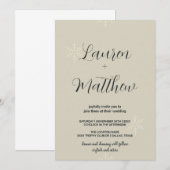 Invitations de mariage de neige beige (Devant / Derrière)