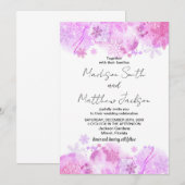Invitations De Mariage De Neige Rose (Devant / Derrière)