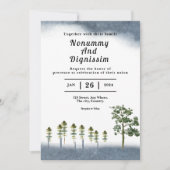 Invitations de mariage de Noël Conception de l'arb (Devant)