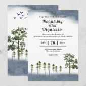 Invitations de mariage de Noël Conception de l'arb (Devant / Derrière)