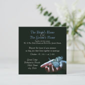 invitations de mariage de noir bleu de papillon (Debout devant)