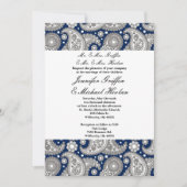 Invitations de mariage de Paisley de marine (Devant)