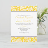 Invitations de mariage de Paisley d'or (Debout devant)