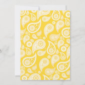 Invitations de mariage de Paisley d'or (Dos)