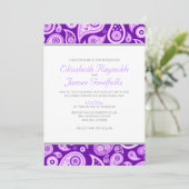 Invitations de mariage de Paisley pourpre (Debout devant)