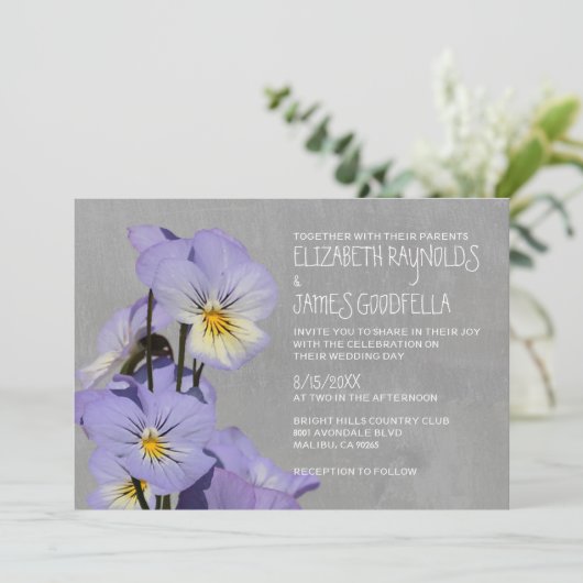 Invitations de mariage de Pansies (Debout devant)