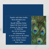Invitations de mariage de paon (Devant / Derrière)