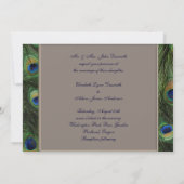 Invitations de mariage de paon de brun bleu (Dos)