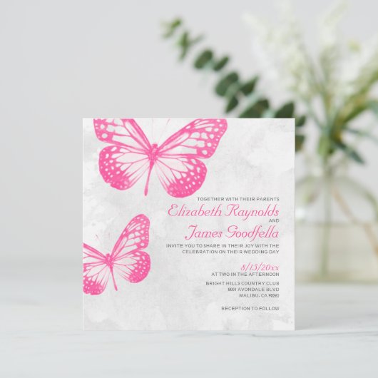 Invitations de mariage de papillon (Debout devant)