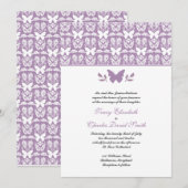 Invitations de mariage de papillons pourpres (Devant / Derrière)