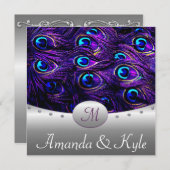 Invitations de mariage de paquebot pourpre (Devant / Derrière)