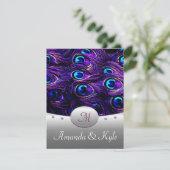 Invitations de mariage de paquebot pourpre 4,25 po (Debout devant)