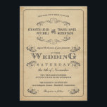 Invitations de mariage de parchemin fleuri vintage<br><div class="desc">Ornat fleurit vintage sur vieux papier parchemin d'époque. Beaux parchemins de fantaisie et motif floral victorien avec élégante typographie de style rétro. Idéal pour les mariages d'église traditionnelle ou les mariages de la campagne rustique, avec une touche tendance de charme sophistiqué pour la mariée et mariée moderne. Le modèle facile...</div>