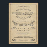 Invitations de mariage de parchemin fleuri vintage<br><div class="desc">Ornat fleurit vintage sur vieux papier parchemin d'époque. Beaux parchemins de fantaisie et motif floral victorien avec élégante typographie de style rétro. Idéal pour les mariages d'église traditionnelle ou les mariages de la campagne rustique, avec une touche tendance de charme sophistiqué pour la mariée et mariée moderne. Le modèle facile...</div>