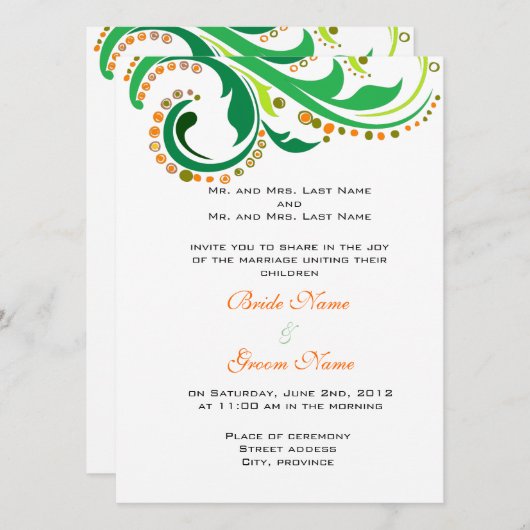 invitations de mariage de parents mariés et mariés (Devant / Derrière)