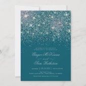 Invitations de mariage de Parties scintillant Turq (Devant)