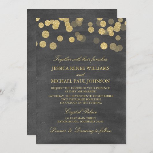 Invitations de mariage de parties scintillantes (Devant / Derrière)