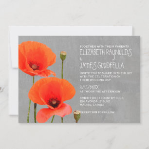 Invitations de mariage de pavot