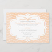 Invitations de mariage de Peach Chevron (Devant)