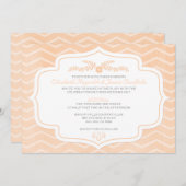Invitations de mariage de Peach Chevron (Devant / Derrière)