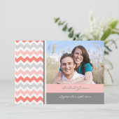 Invitations de mariage de photos corail gris Chevr (Debout devant)