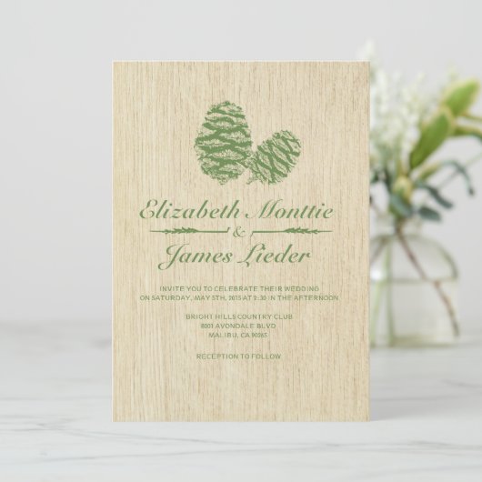 Invitations de mariage de Pine Cone (Debout devant)