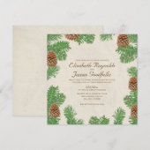 Invitations de mariage de Pine Cones (Devant / Derrière)