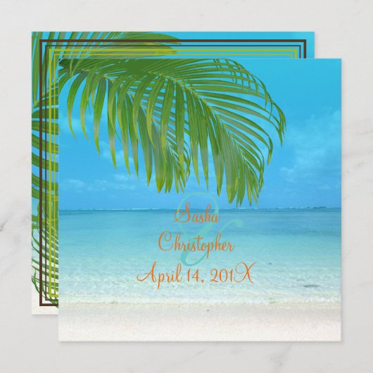 Invitations de mariage de PixDezines Beach (Devant / Derrière)