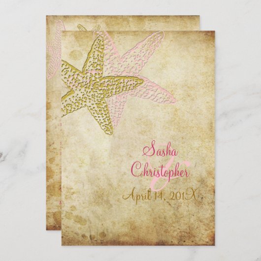 Invitations de mariage de plage (Devant / Derrière)